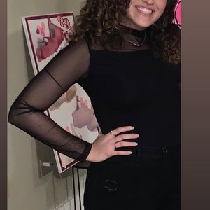 Shein brand mesh long sleeve shirt size large